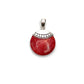 Sterling Silver Red Coral Circle Pendants