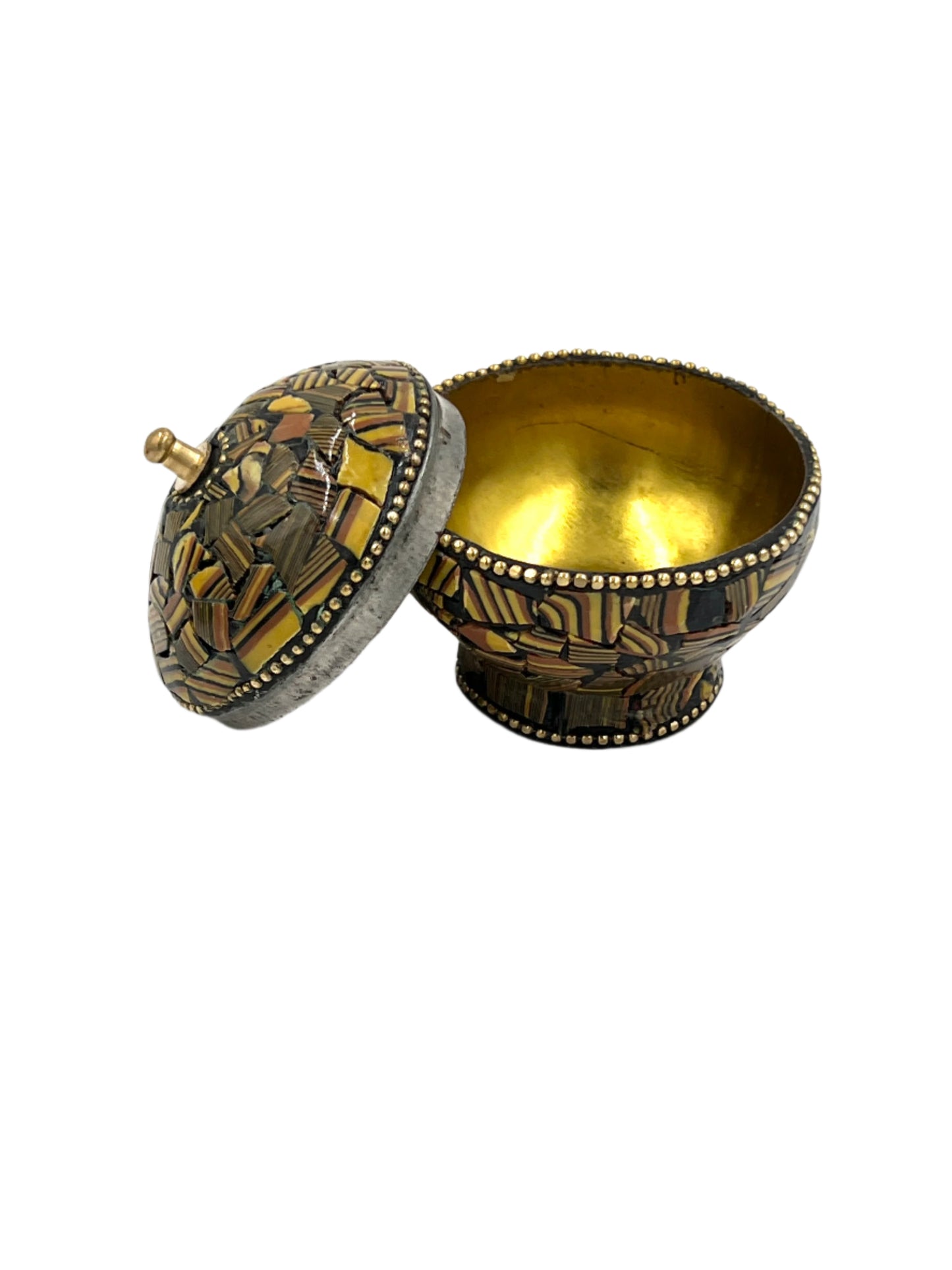 Mini Mosaic Indian Metal Jar