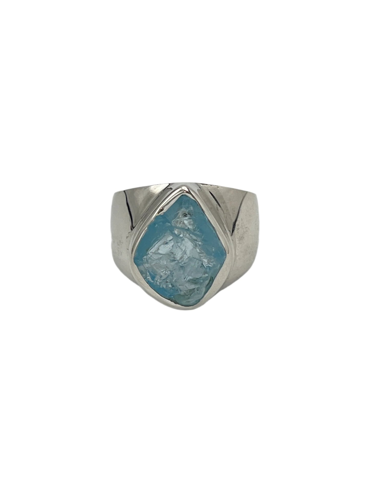 Sterling Silver Raw Blue Topaz Rings
