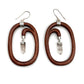 Sterling Silver Crystal Wood Hoop Earrings