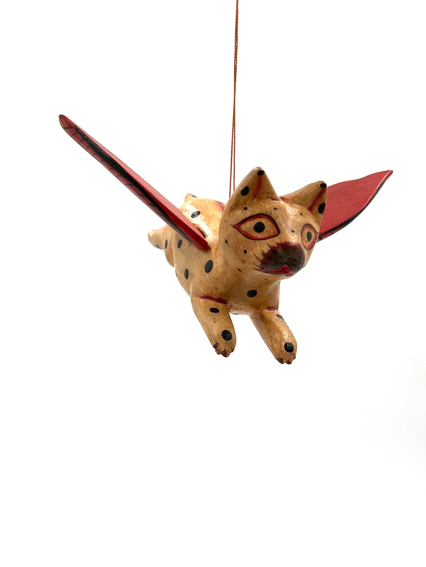 Mini Flying Kitty Spirit Chaser Tan & Black Polka Dot