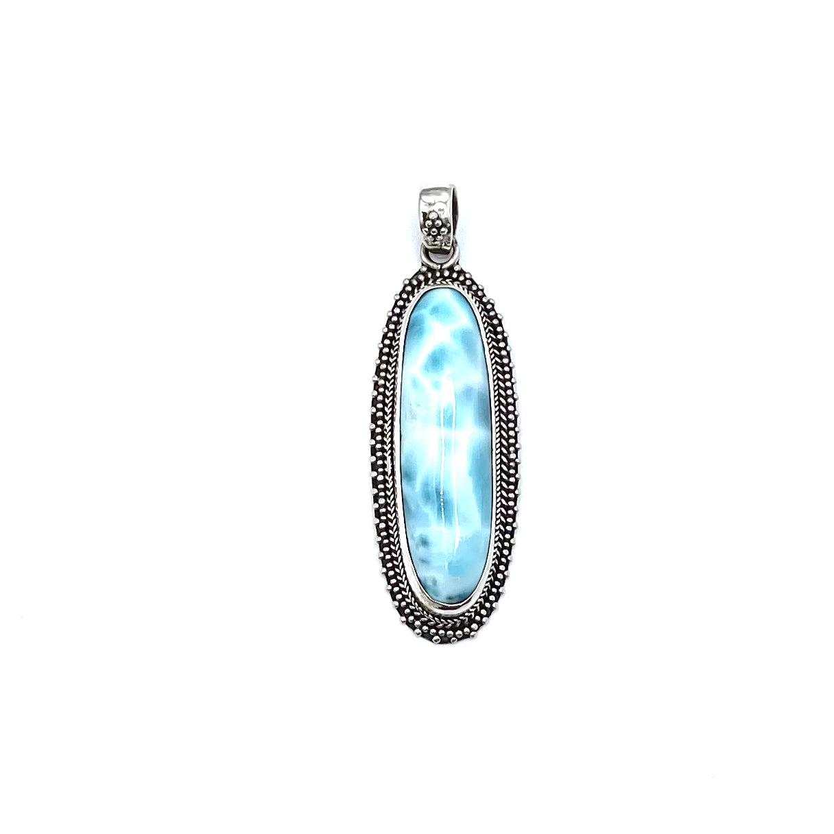 Sterling Silver Larimar Freeform Pendants