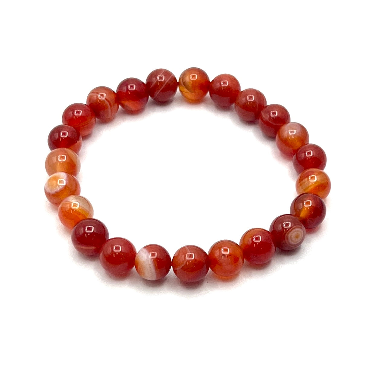 Banded Carnelian Stretchy Bracelets