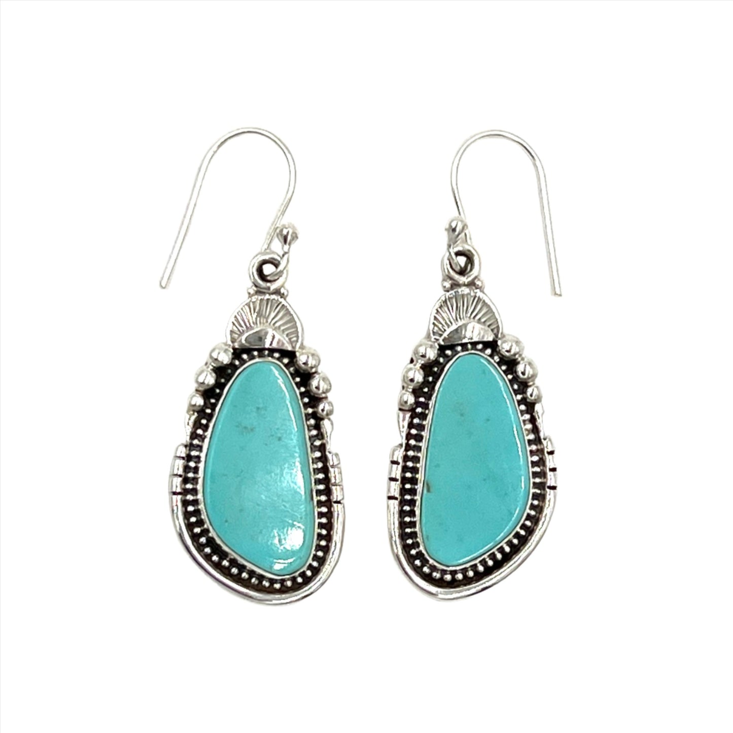 Sterling Silver Turquoise Teardrop Earrings