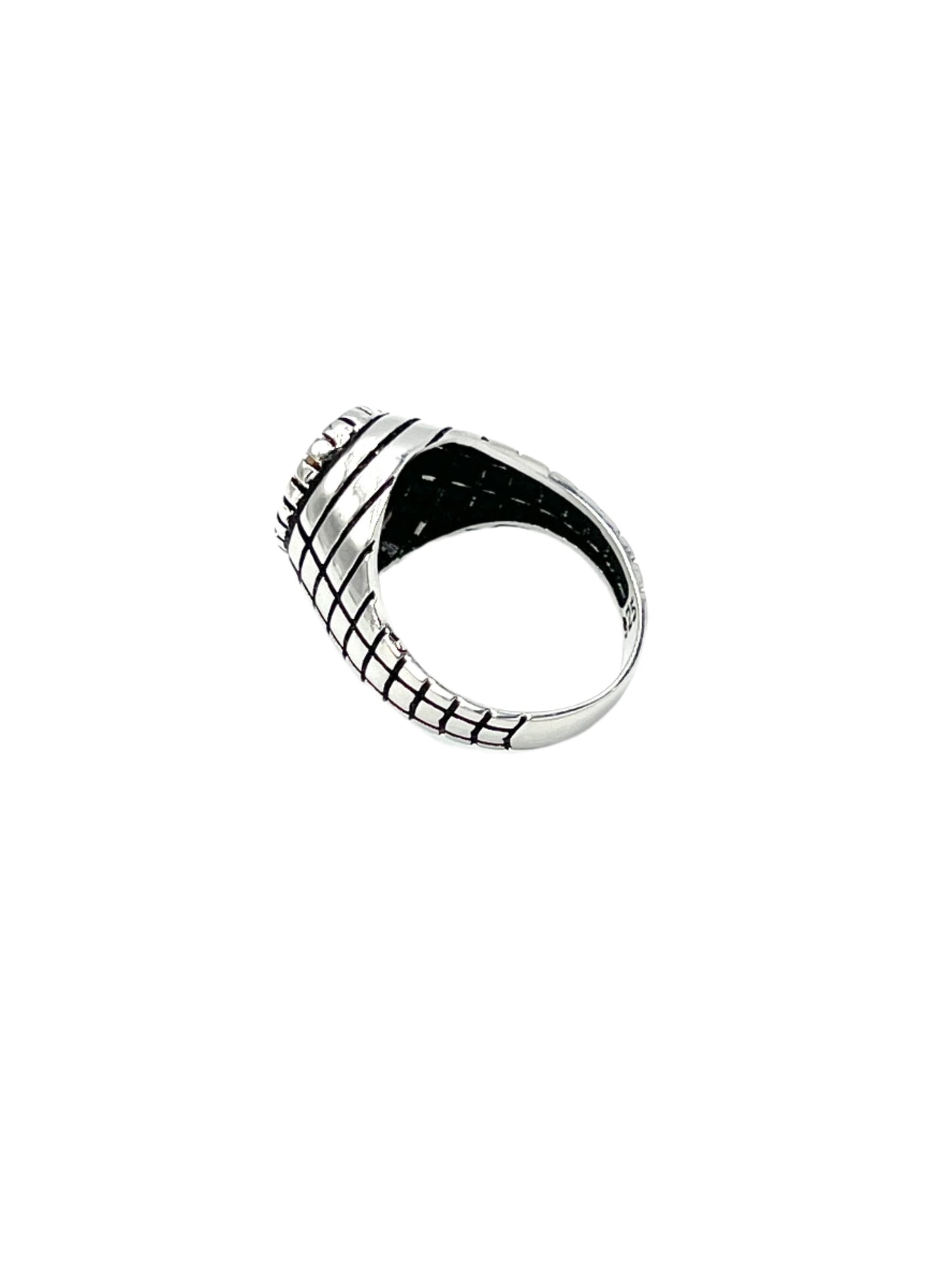 Silver Zultanite Oval Etched Ring