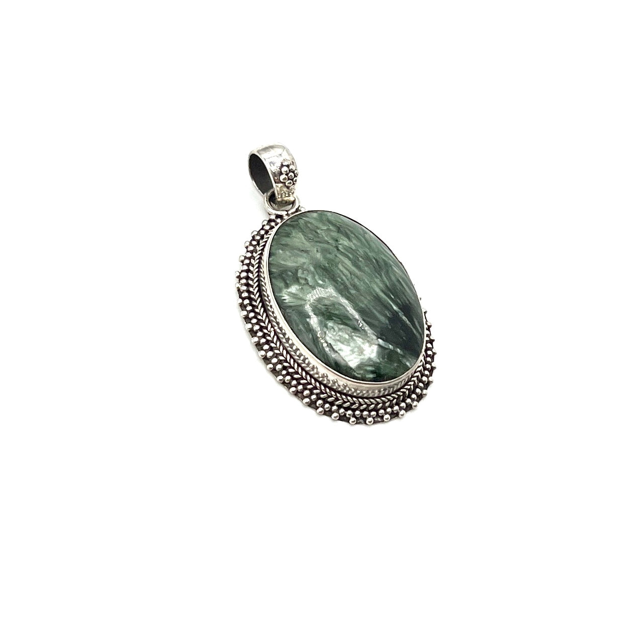 Sterling Silver Seraphinite Oval Pendants