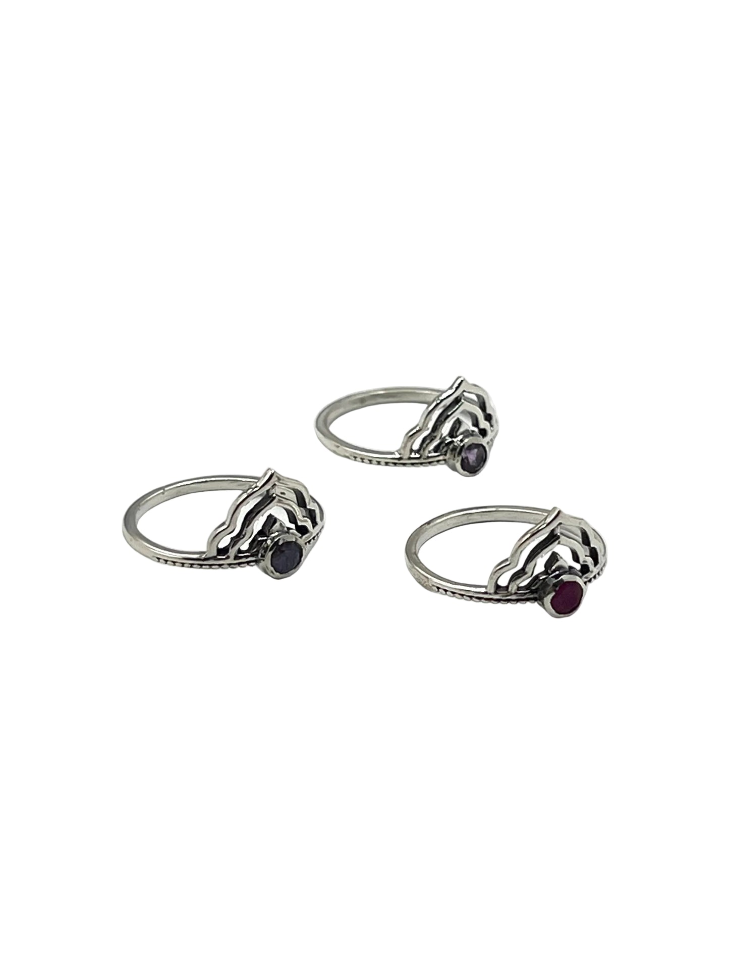 Lotus Crown Gemstone Rings
