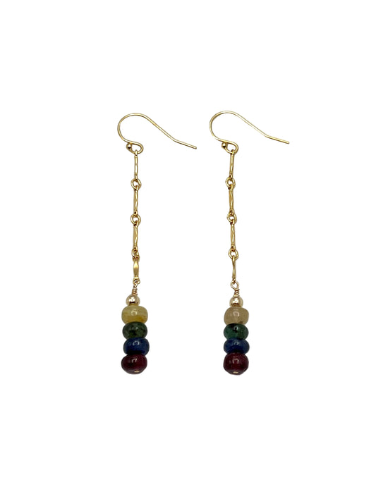 Multi Sapphire Gold Filled Earrings
