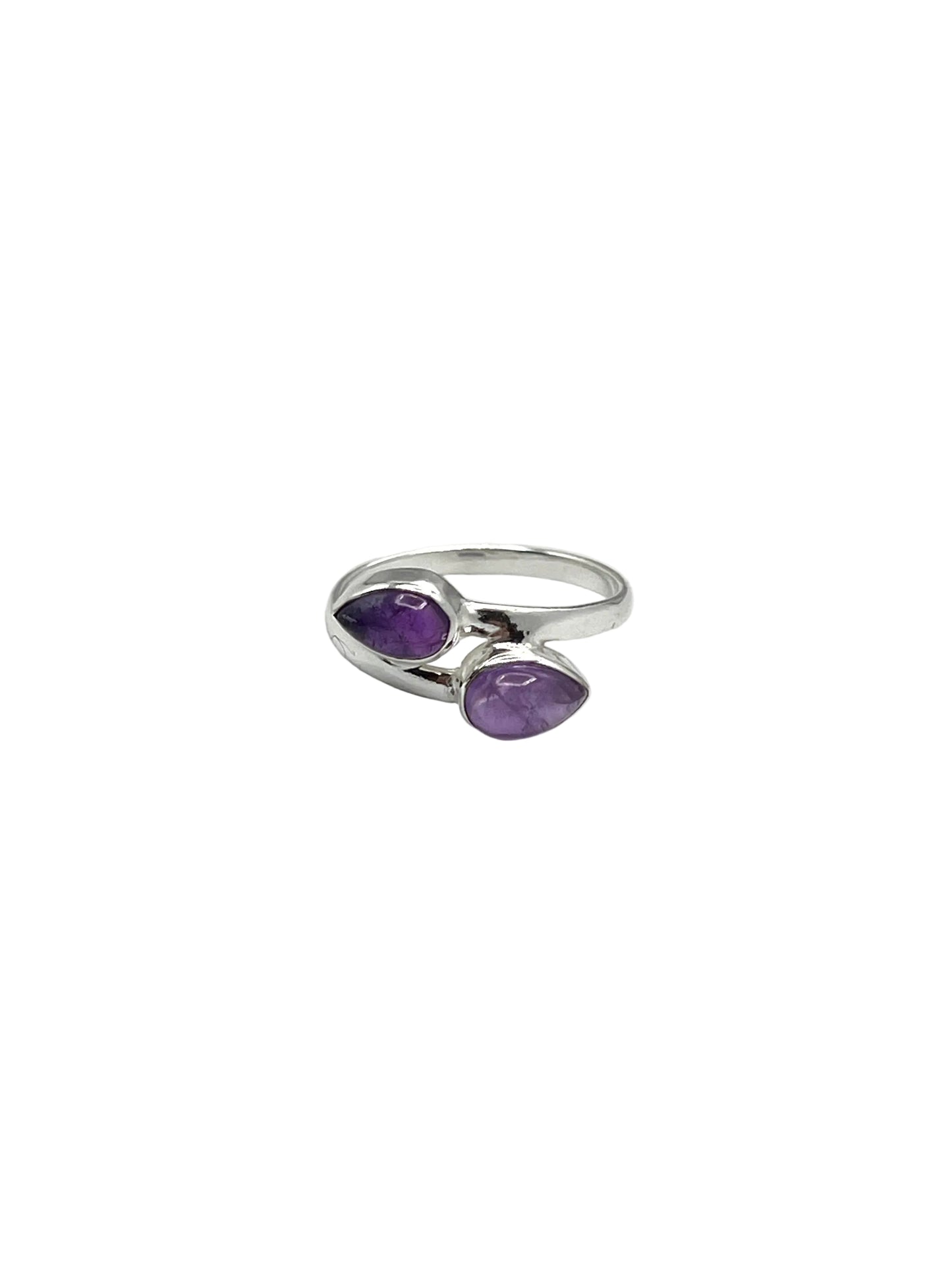Double Teardrop Gemstone Rings