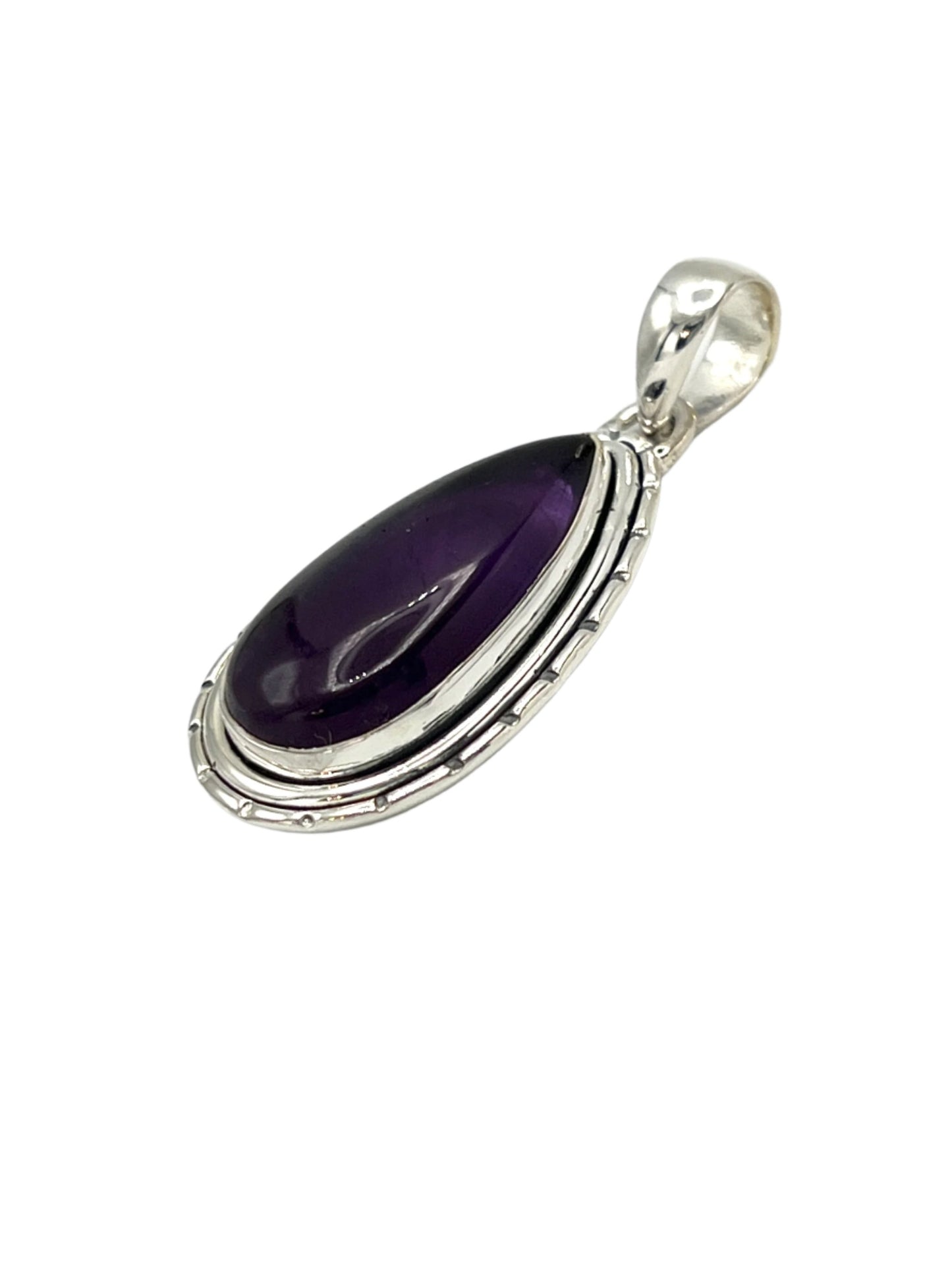 Sterling Silver Teardrop Amethyst Pendants