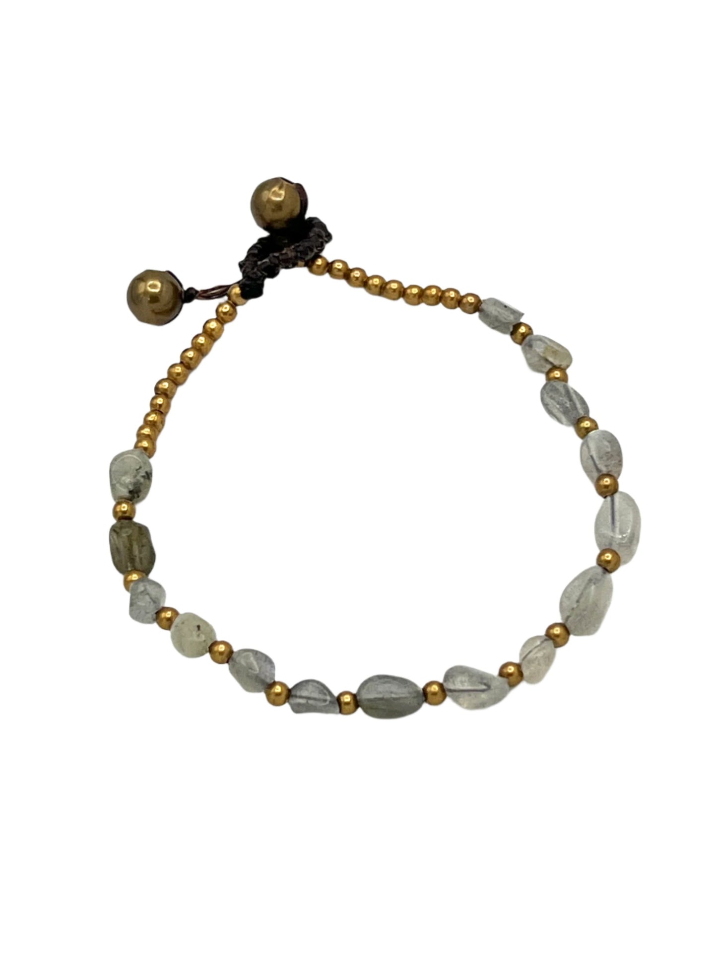 Freeform Gemstone Brass Bracelets