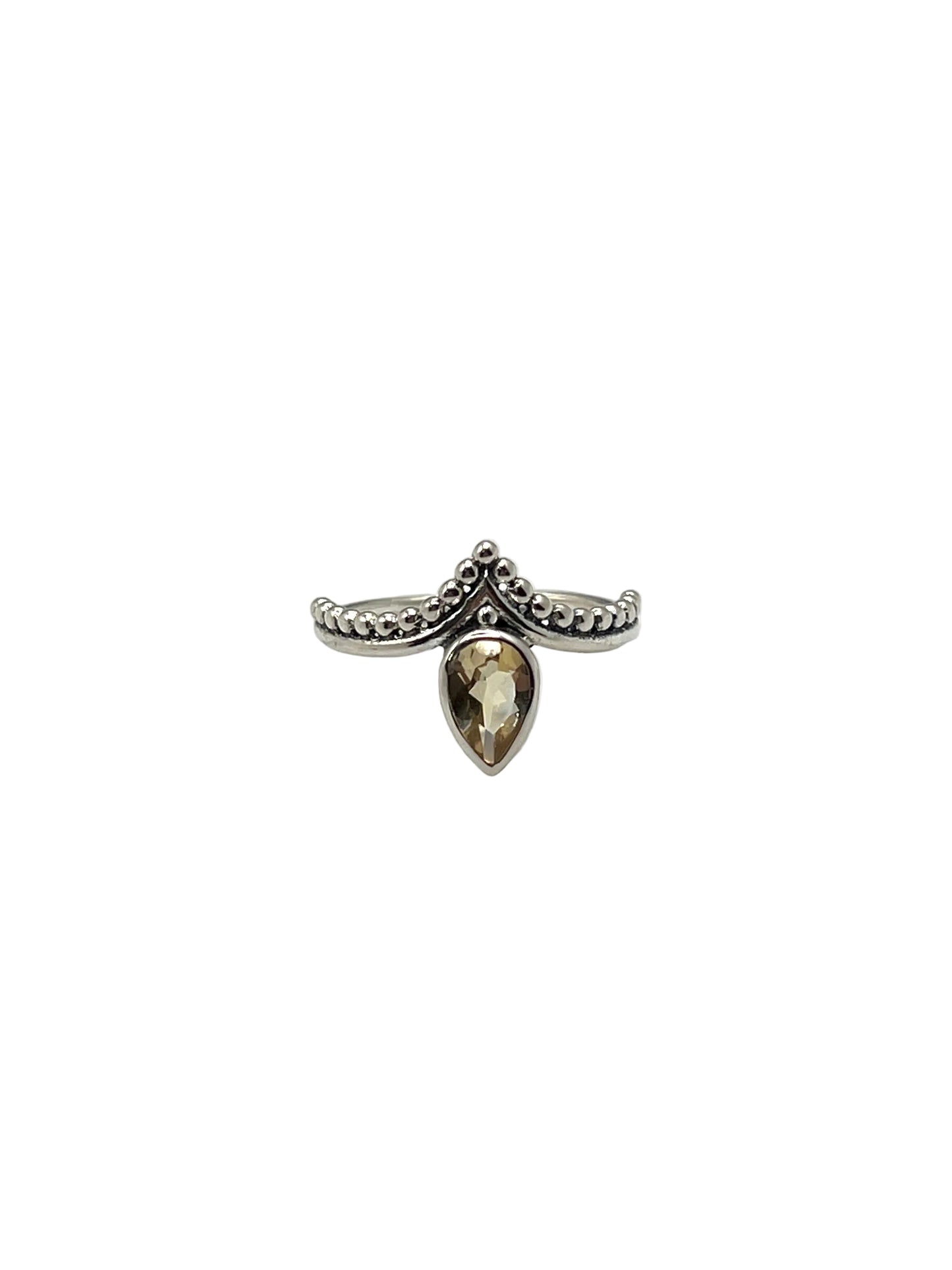 Beaded Teardrop Gemstone Rings