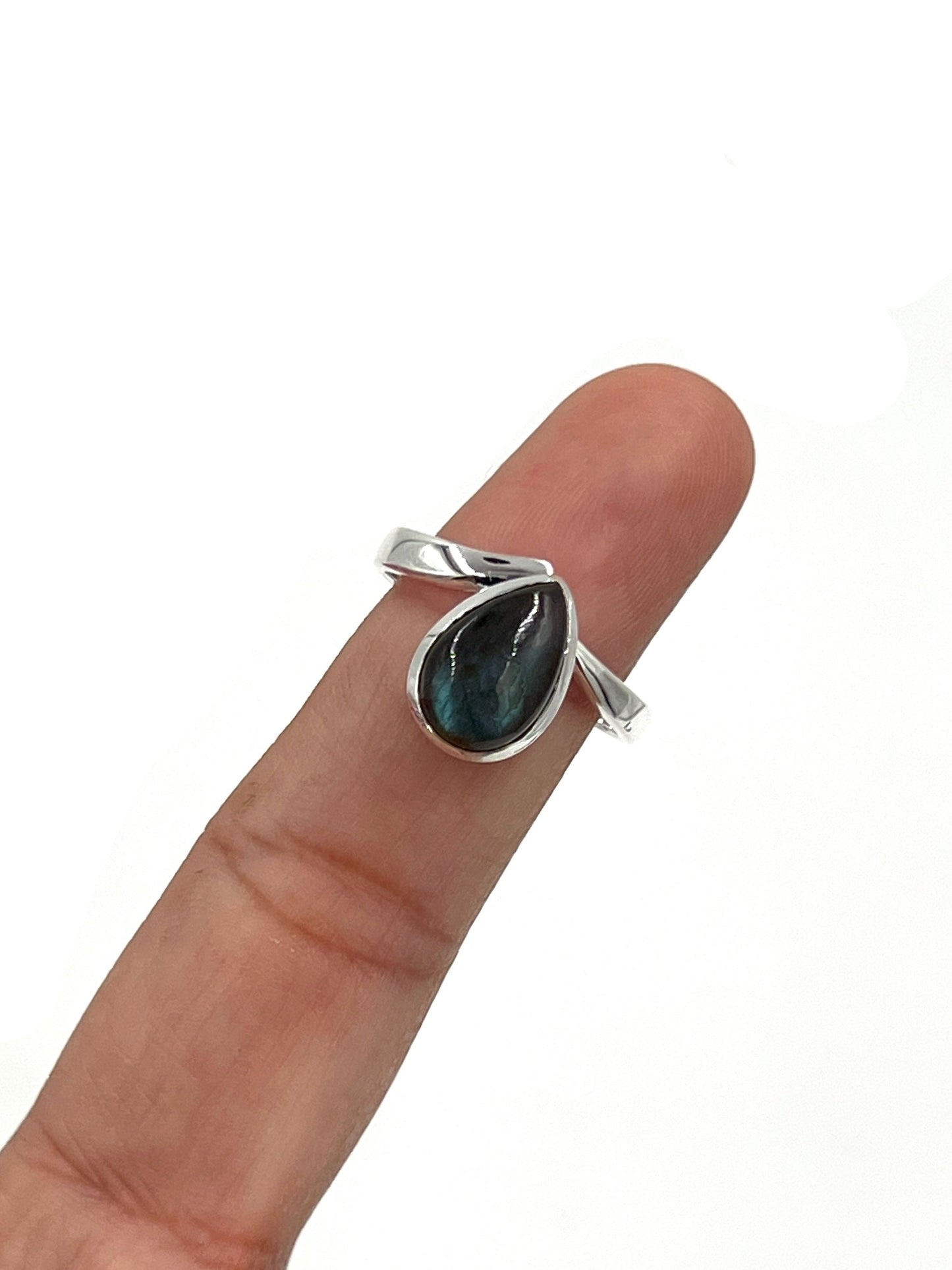 Teardrop Labradorite Ring