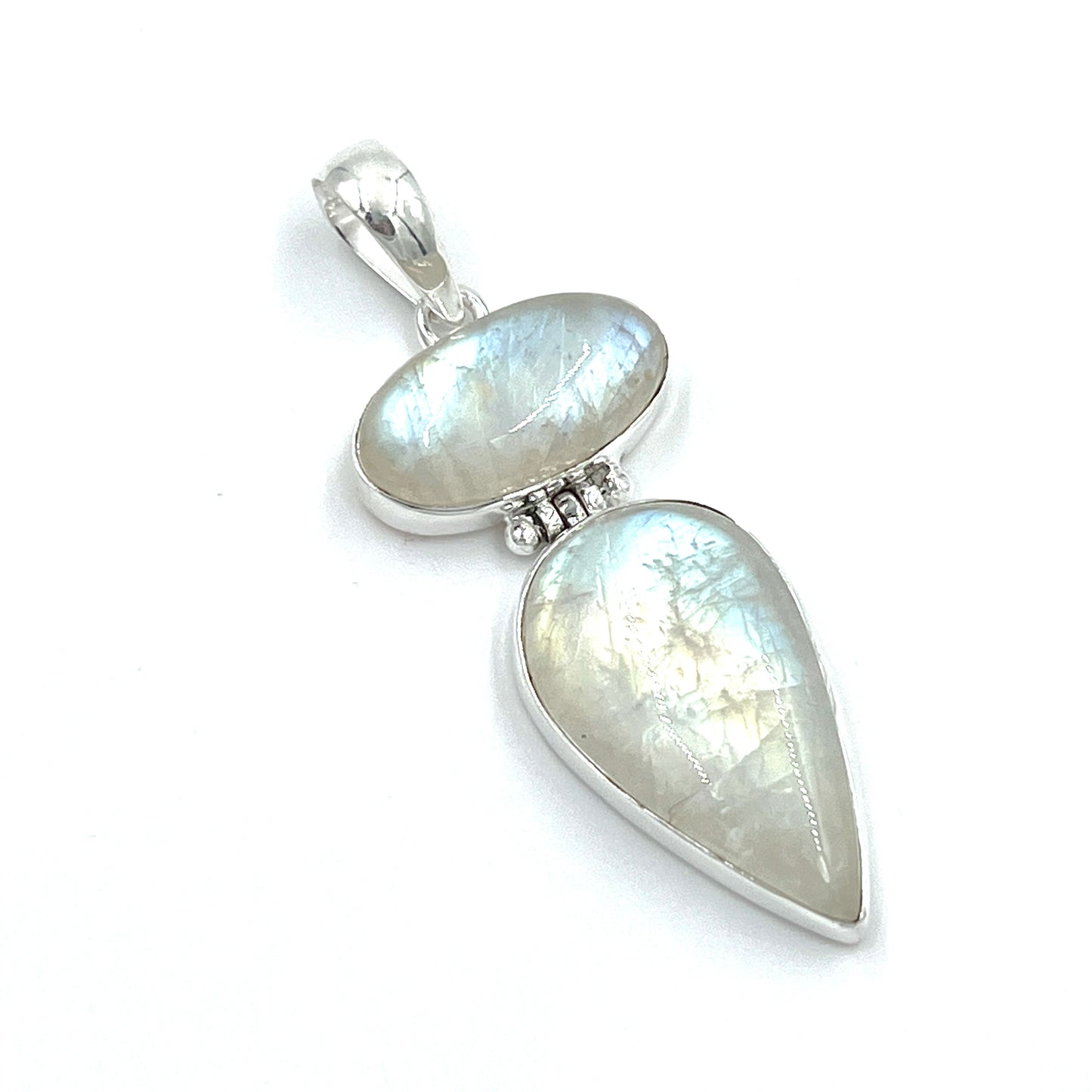 Sterling Silver Double Moonstone Pendants