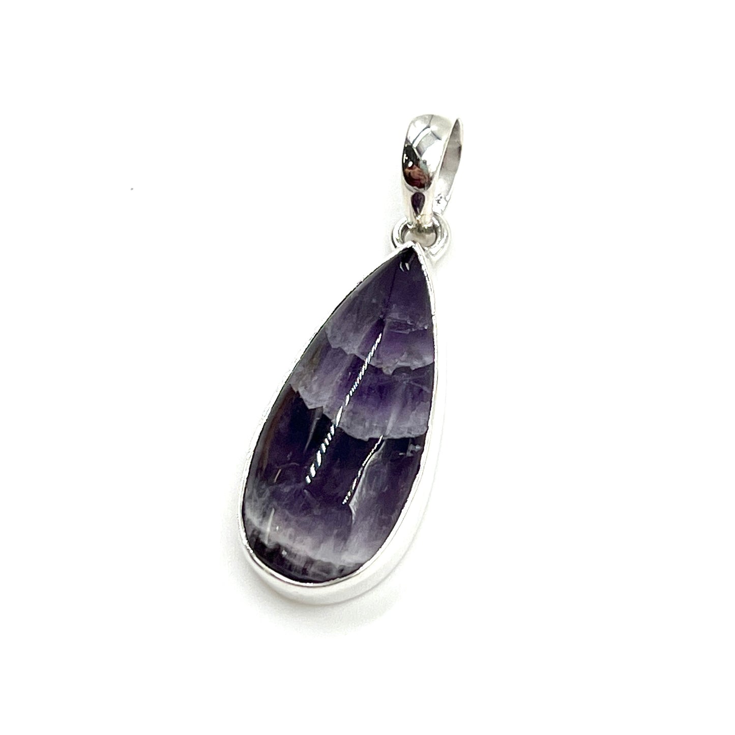 Chevron Amethyst Teardrop Pendants