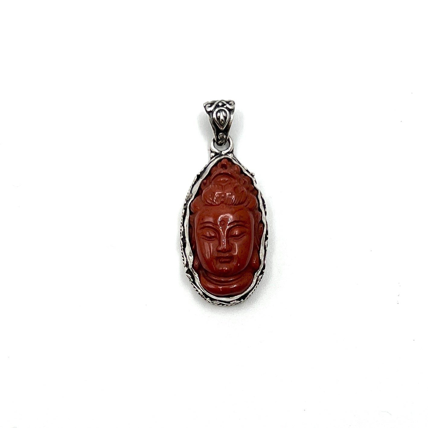 Red Jasper & Opal Quan Yin Pendants