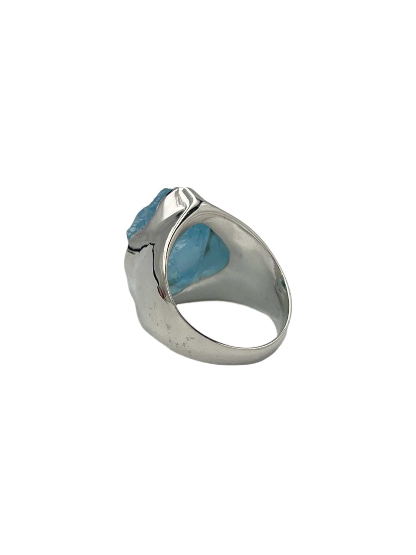 Sterling Silver Raw Blue Topaz Rings