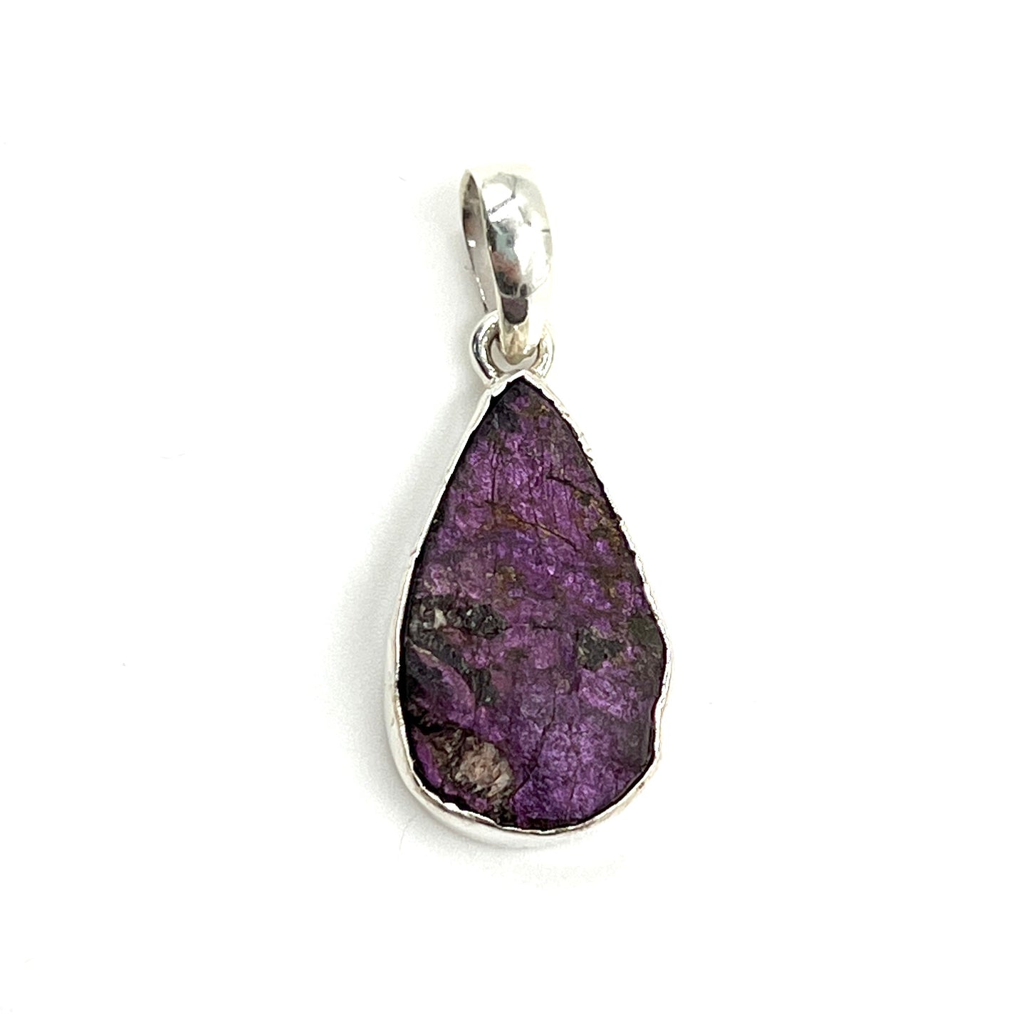 Raw Purpurite Teardrop Pendants