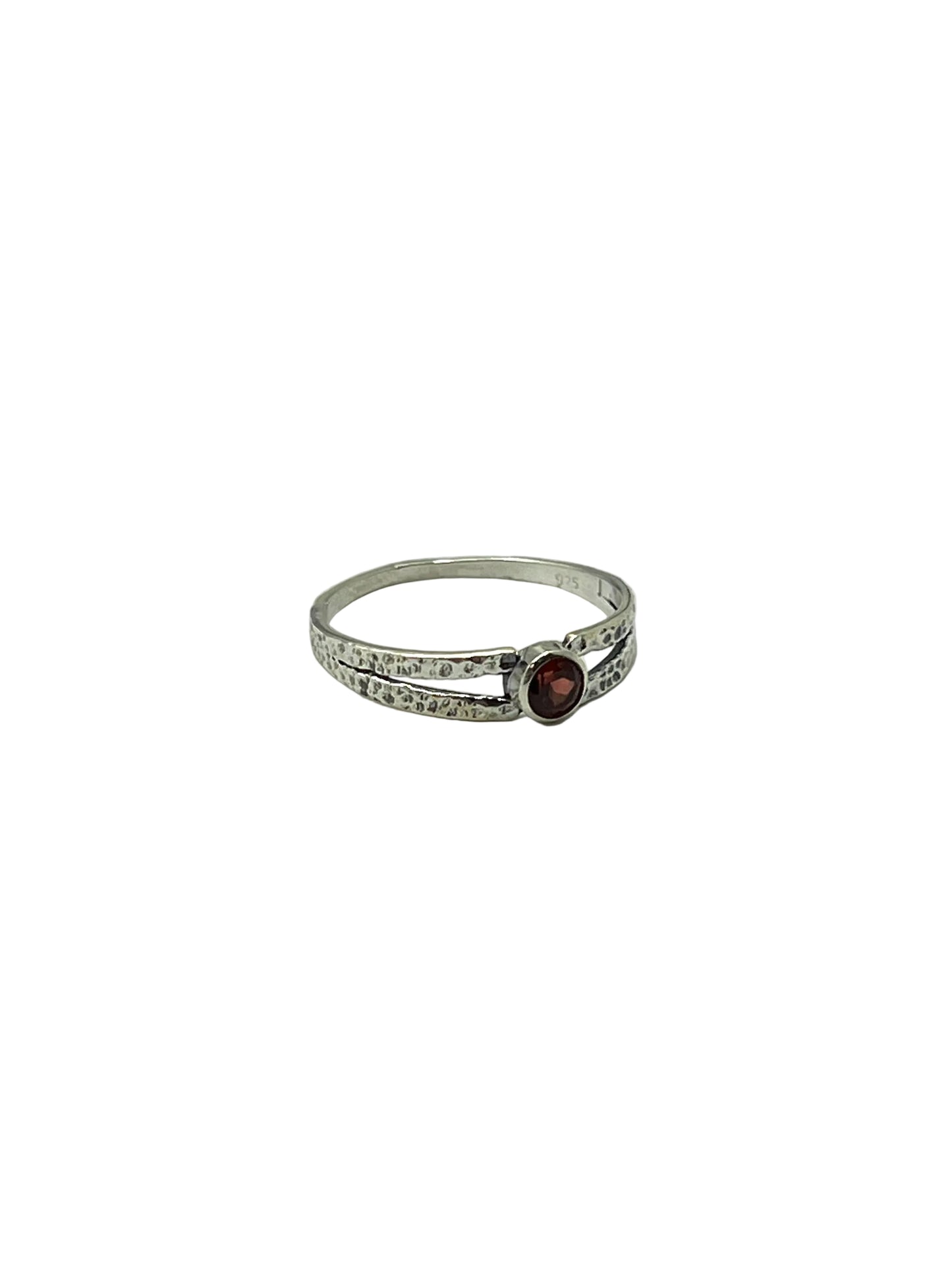 Hammered Band Gemstone Rings