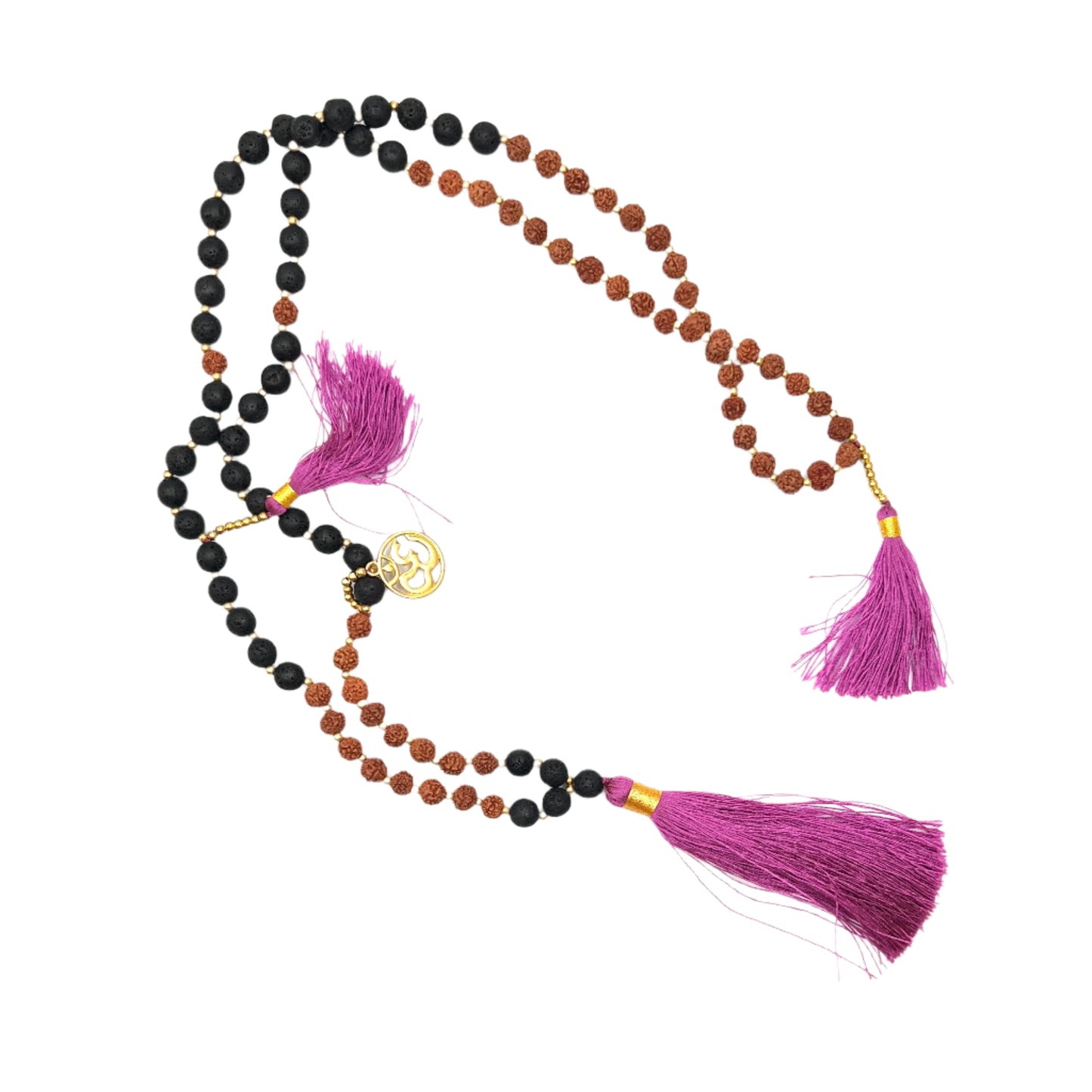 Om Rudraksha & Lava Stone Malas