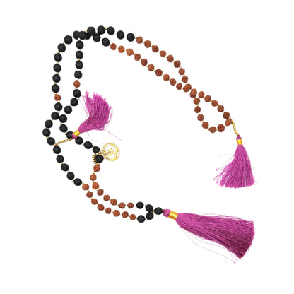 Om Rudraksha & Lava Stone Malas