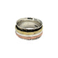 Oxidized Silver Multi Metal Spinner Ring