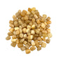 Small beige stones on a white background