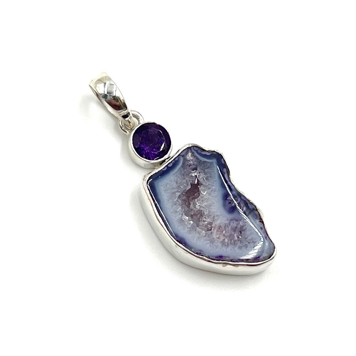 Purple Druzy Agate Pendants