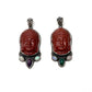 Red Jasper & Opal Buddha Head Pendants