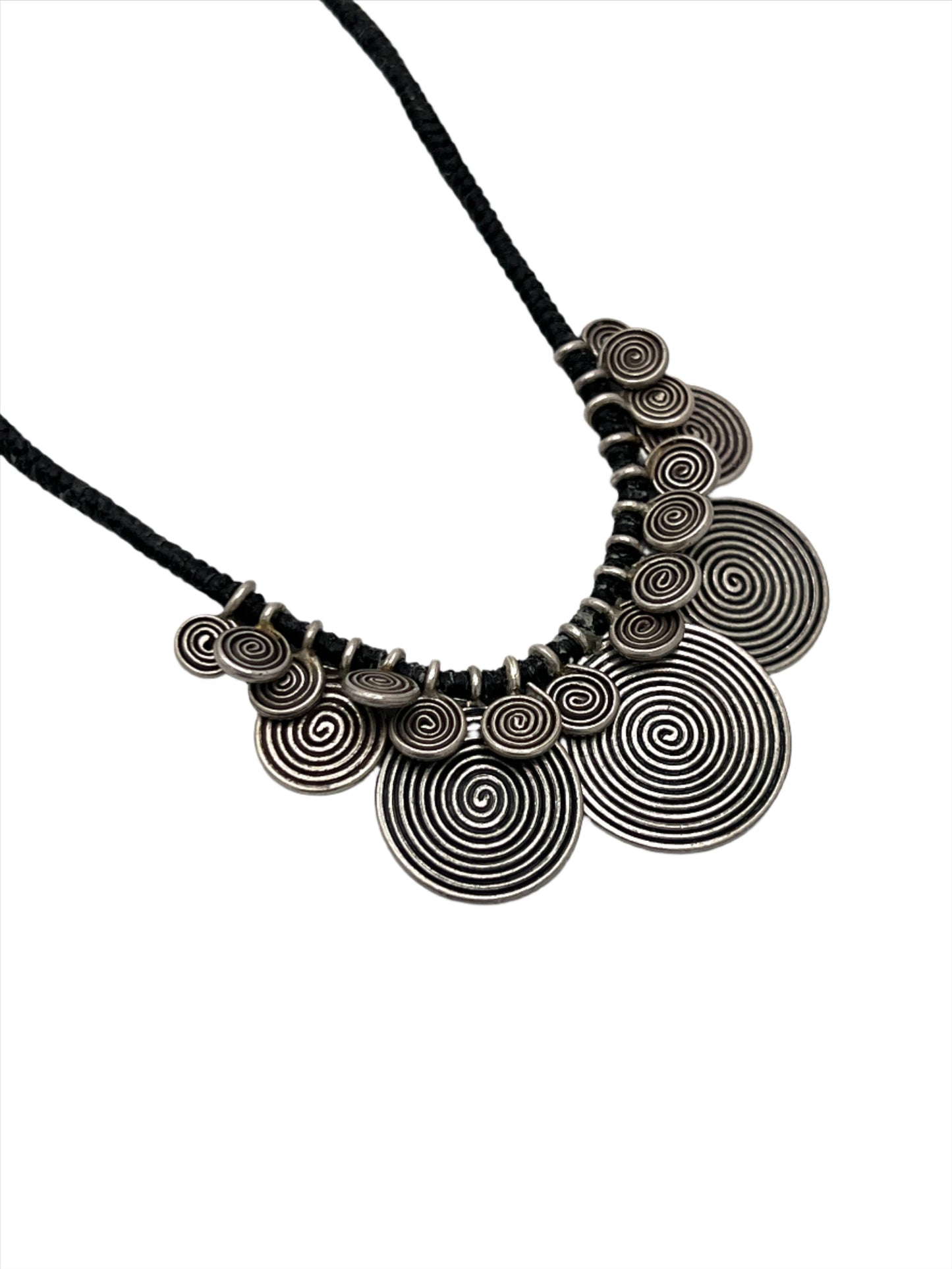 Sterling Silver Hill Tribe Necklace with Spirals