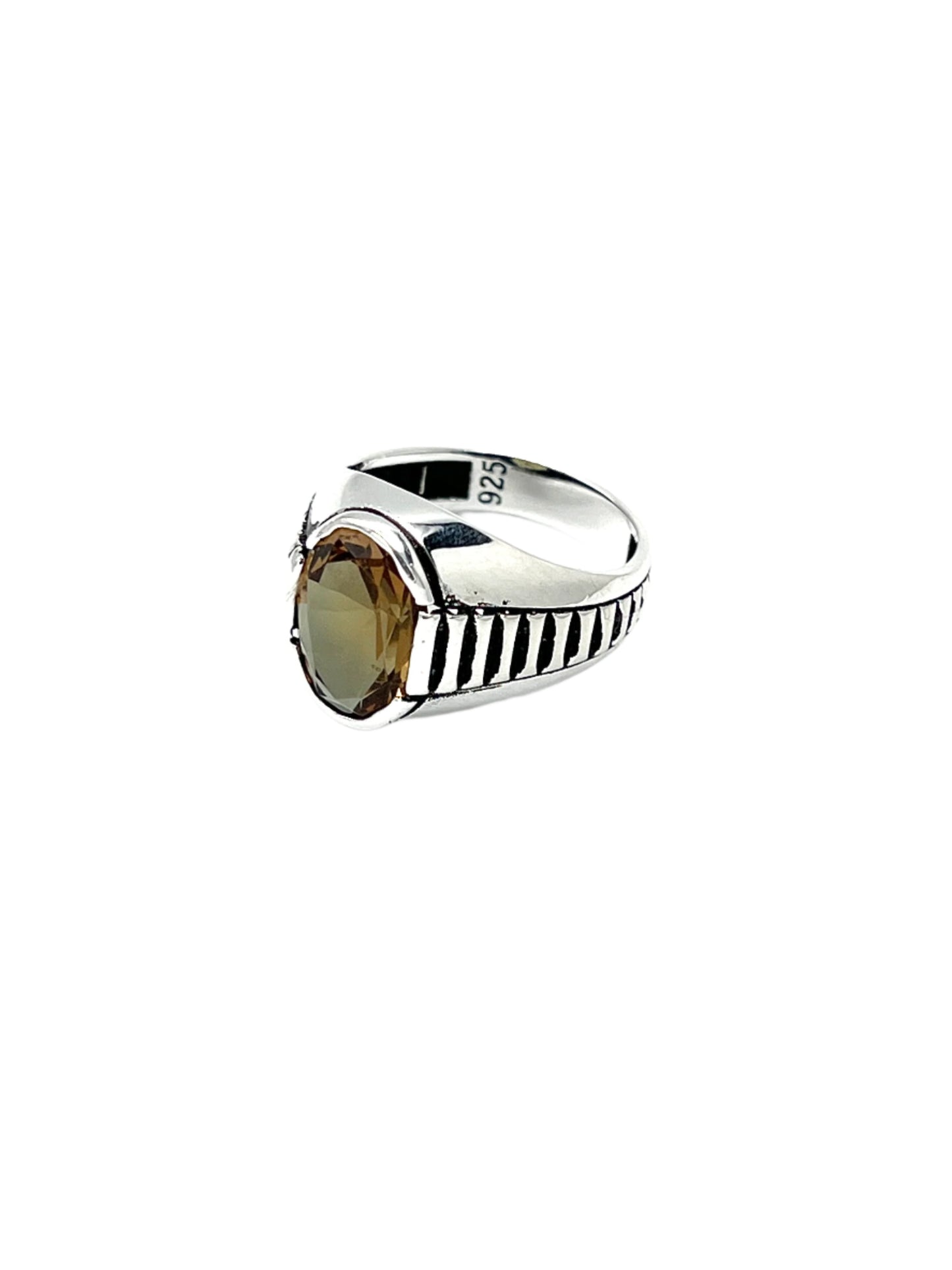 Silver Zultanite Oval Side Etched Ring