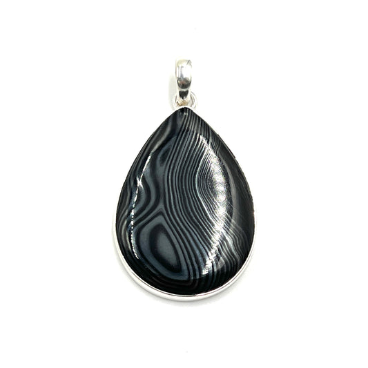 Psilomelane Teardrop Pendants