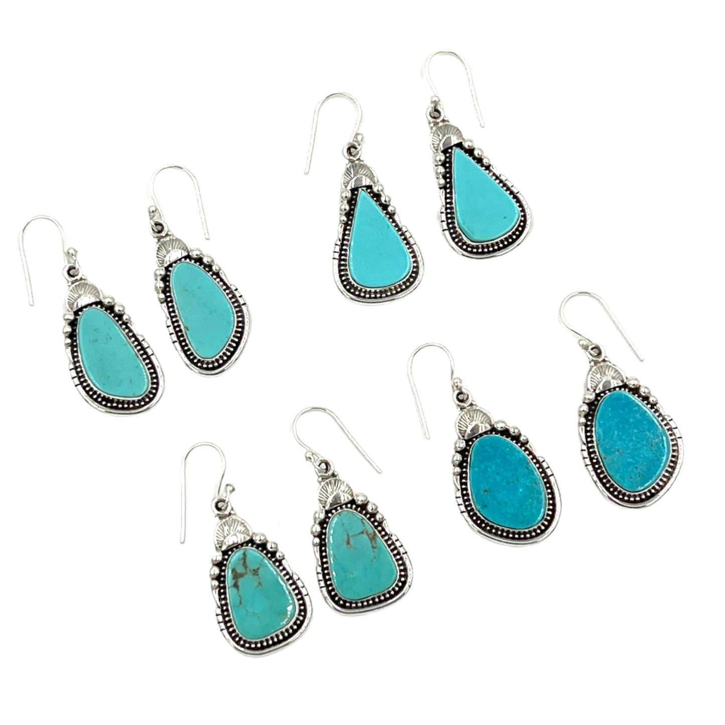 Sterling Silver Turquoise Teardrop Earrings