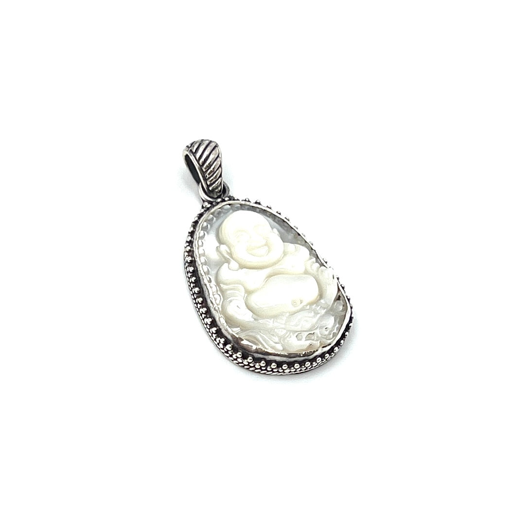 Mother of Pearl Laughing Buddha Pendant