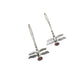 Silver Gemstone Dragonfly Earrings