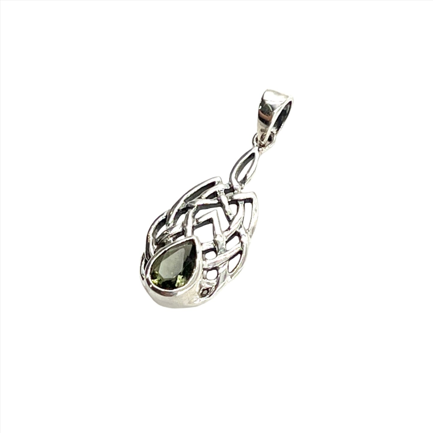 Moldavite Celtic Pendant