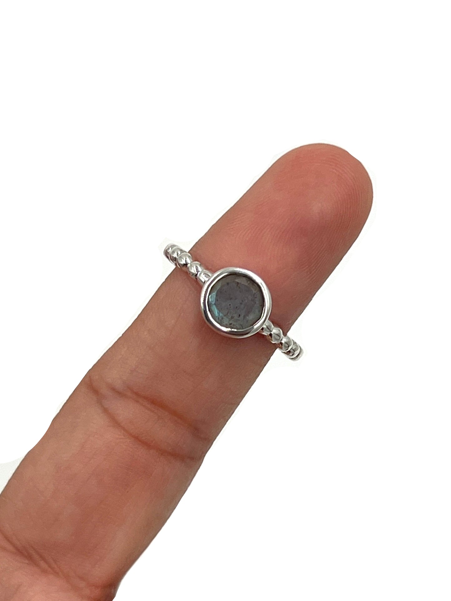 Circle Gemstone Beaded Ring