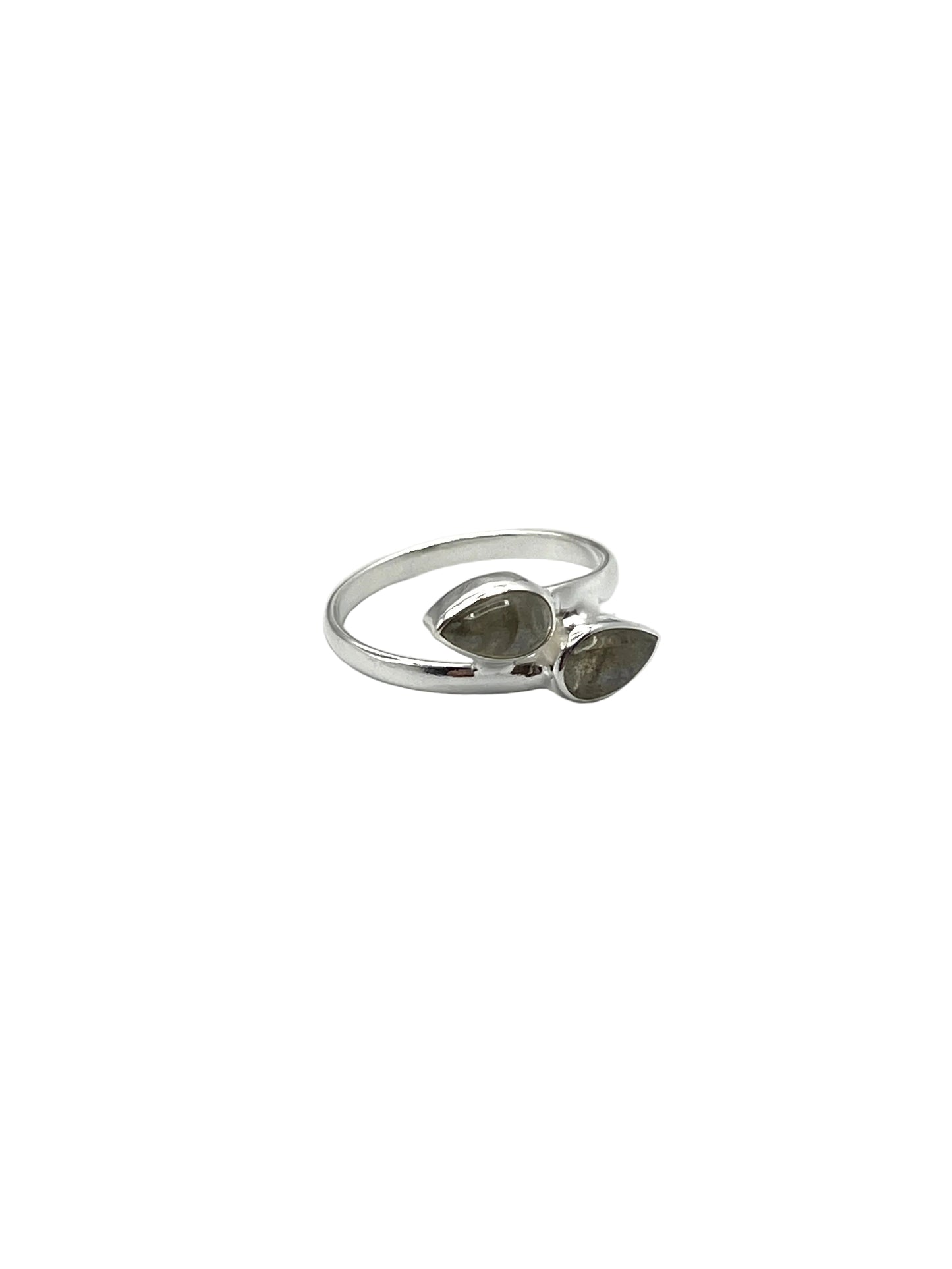 Double Teardrop Gemstone Rings