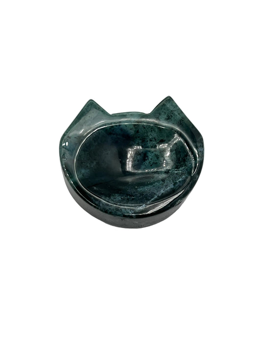 Moss Agate Cat Bowl