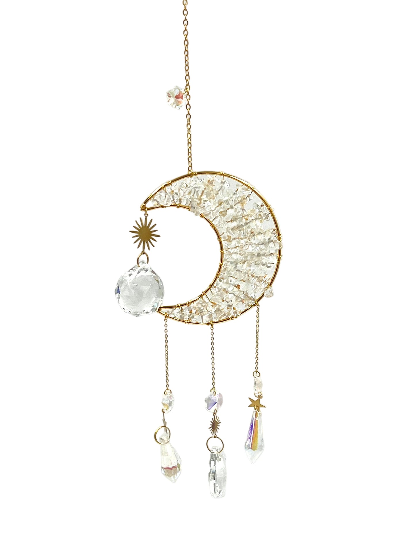 Crystal Crescent Moon Sun Catcher