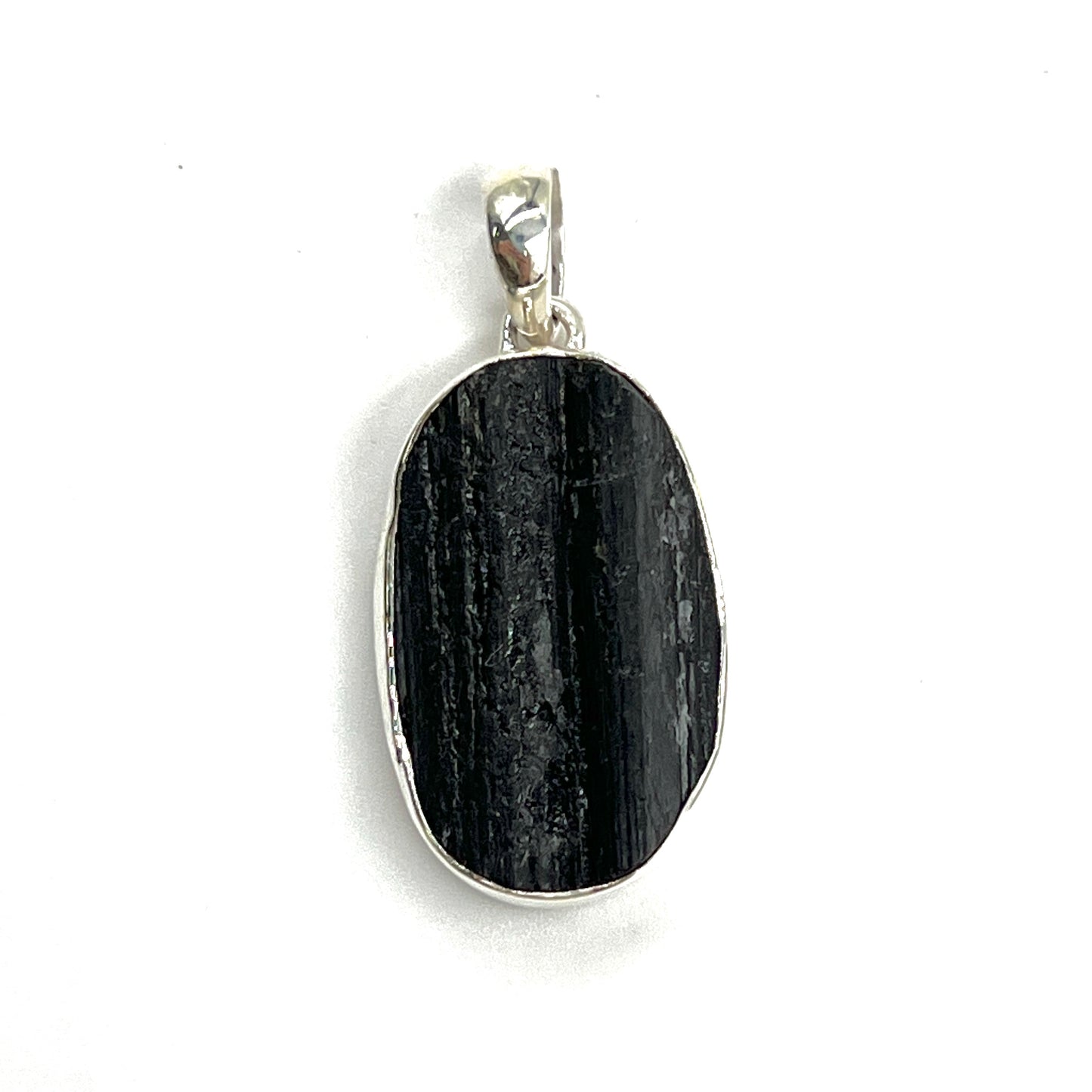 Black Tourmaline Oval Pendants