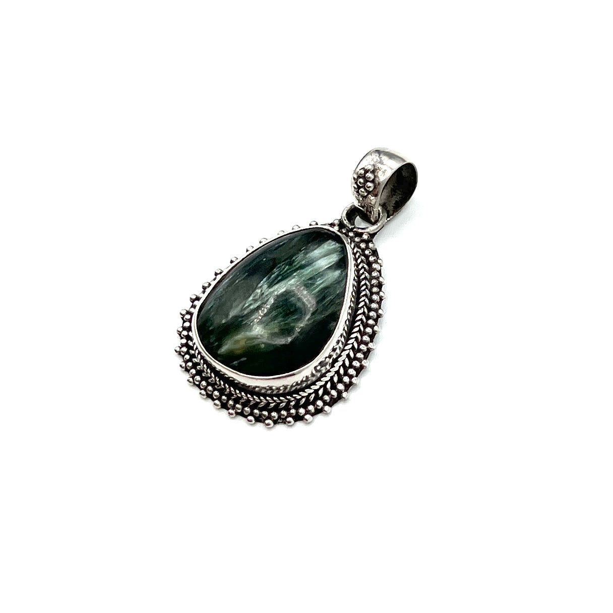 Sterling Silver Seraphinite Teardrop Pendants