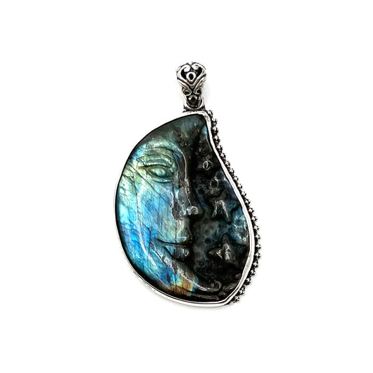 Labradorite Moonface Pendant