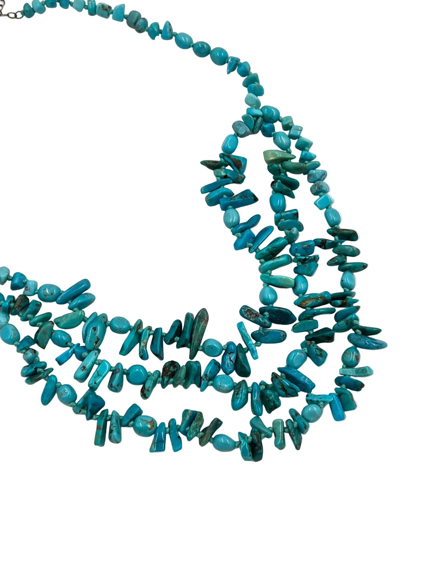 Hand Knotted Chip Turquoise Necklace