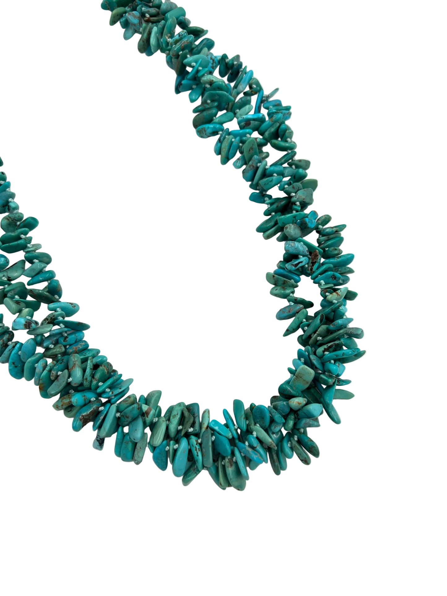 Hand Knotted Chip Turquoise Necklace