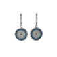 Silver Evil Eye Wavy Dangle Earrings