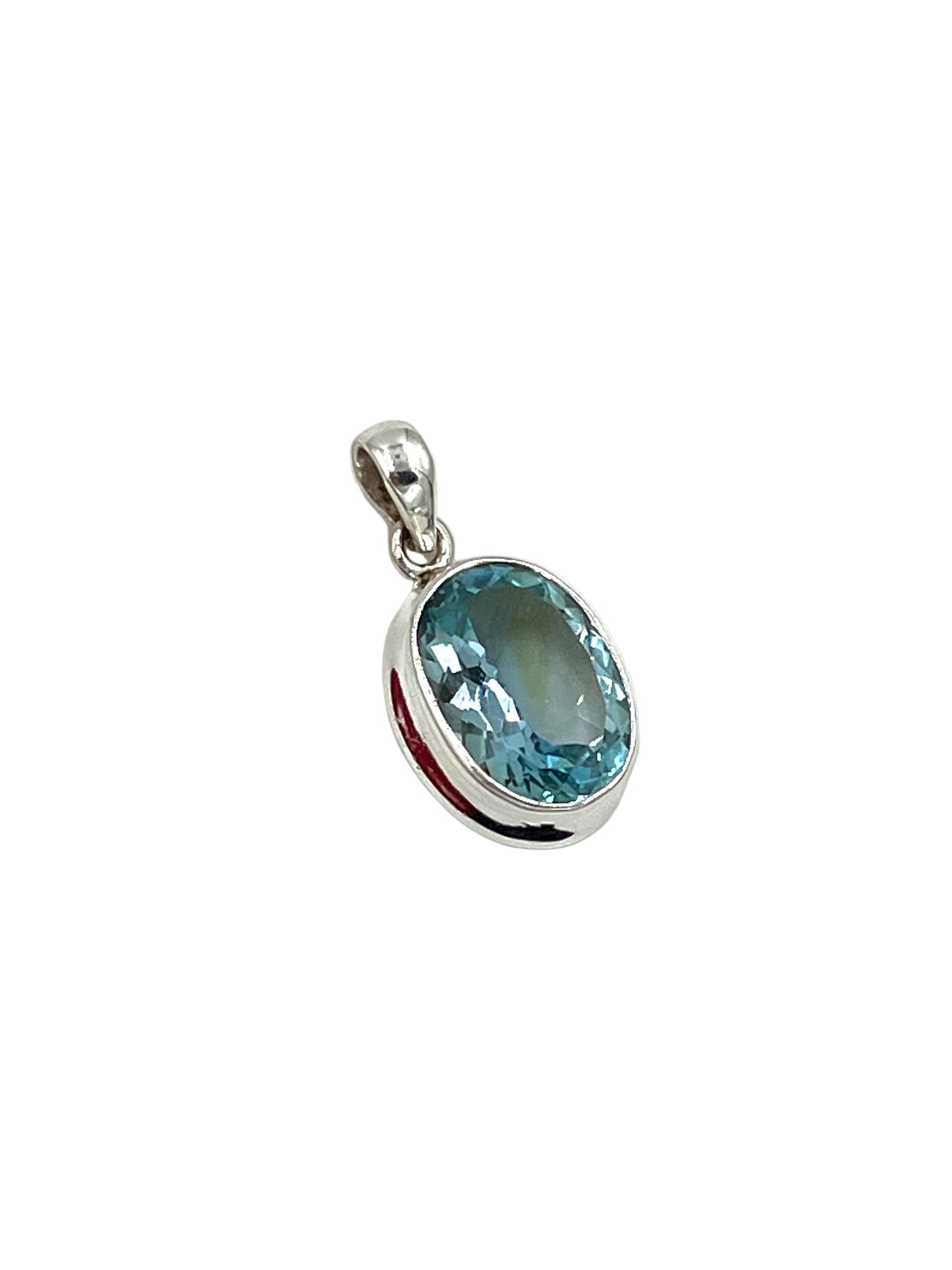 Oval Blue Topaz Pendants