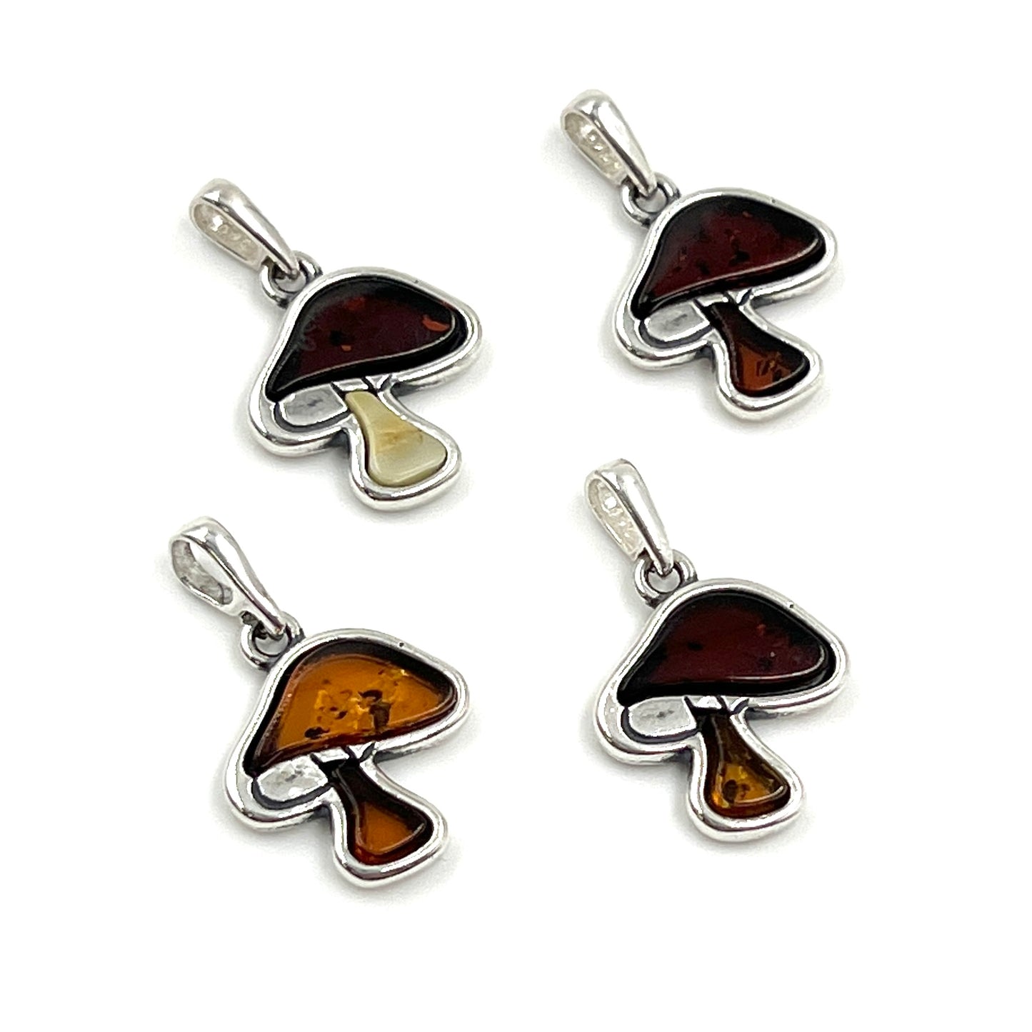 Amber Mushroom Pendants