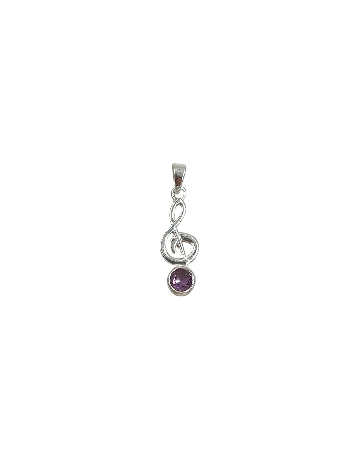 Gemstone Treble Clef Pendants