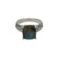 Sterling Silver Square Labradorite Ring